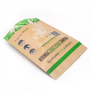 ECO friendly stand up packaging kraft paper packaging bags with easy zipper