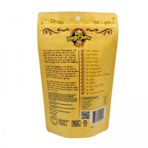 ECO friendly packaging kraft paper dog food bags with easy zipper