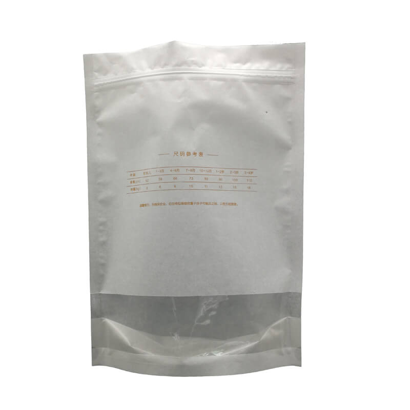 4.PLA and cotton paper stand up packaging bags with transparent window and zipper (5)