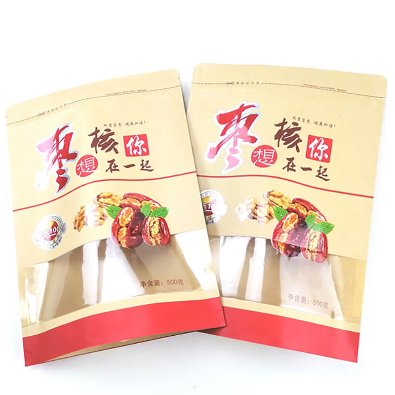 Clear printing nut packaging bags with transparent window (5)