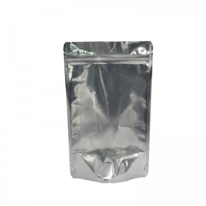One side opaque one side transparent packaging bag with easy zipper