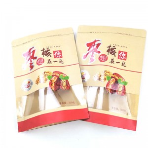 Clear printing nut packaging bags with transparent window