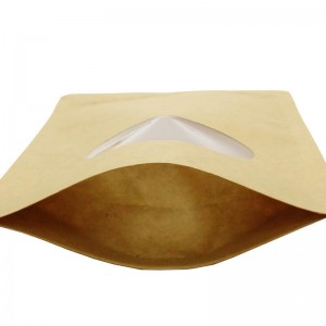 Biodegradable PLA and yellow kraft paper stand up packaging bags