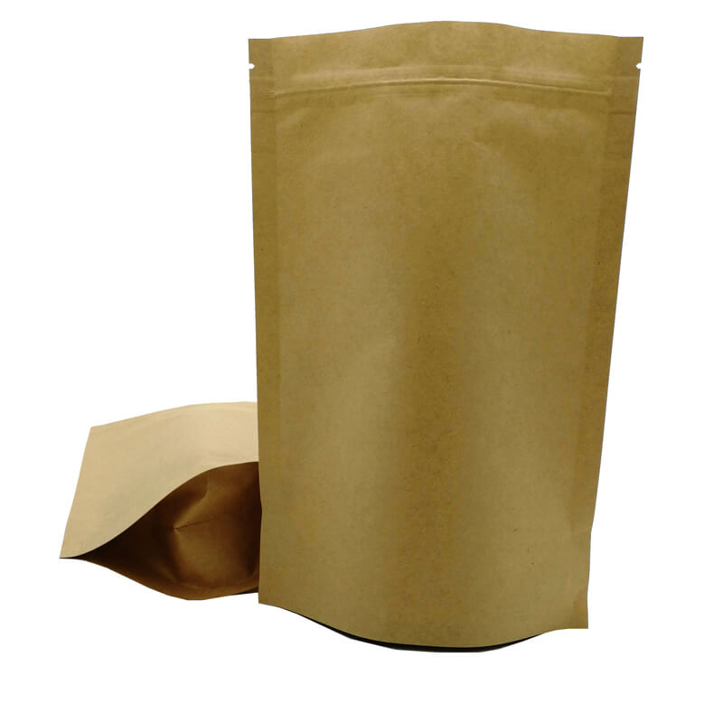 6.Biodegradéierbar PLA a giel Kraaftpapier Stand-up Verpackungsbeutel (9)