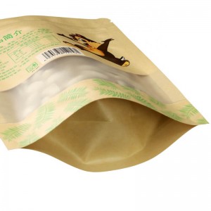 Fully biodegradable PLA nuts packaging bags with easy zipper