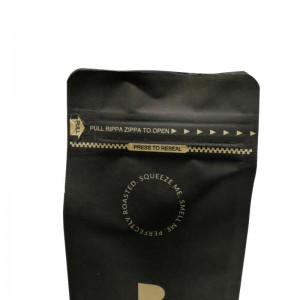 PLA and kraft paper gusset bags with easy zipper and air valve
