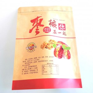 Fully degradable health food packaging bags with easy zipper and transparent window