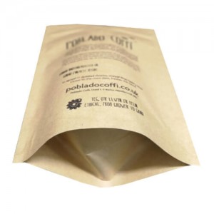 Biodegradable stand up coffee bean packaging bags with easy zipper