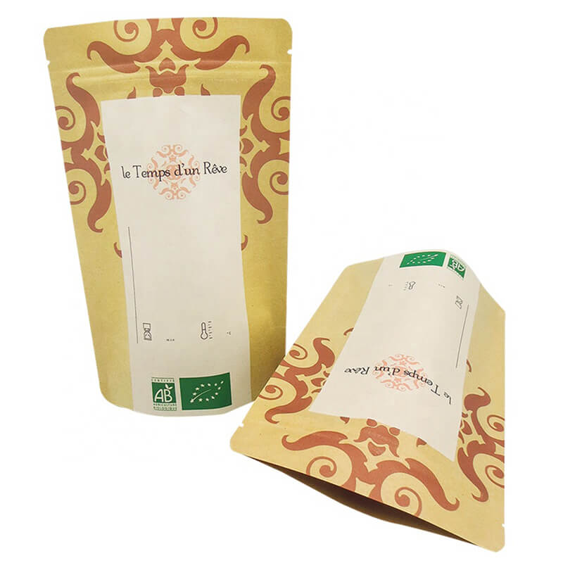 Biologisk nedbrytbare papirnøtteposer med enkel glidelås (3)