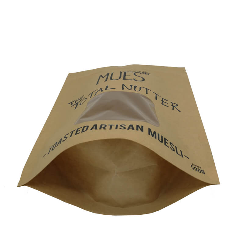 9.Personalized stand up yellow Kraft paper and PLA packaging bags for nuts (4)