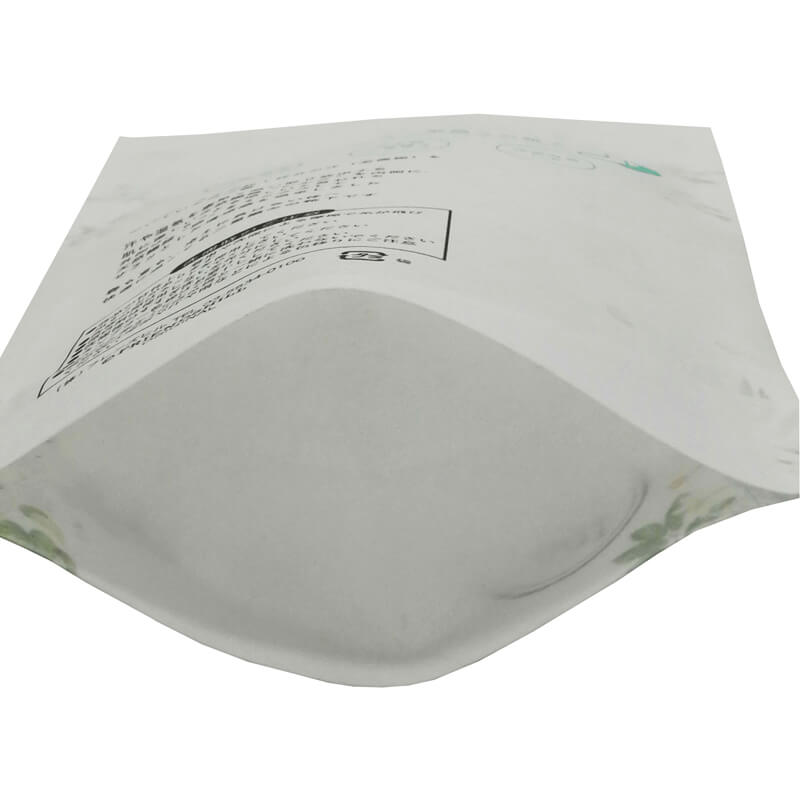 Color printed biodegradable PLA and white kraft paper stand up packaging bags (2)