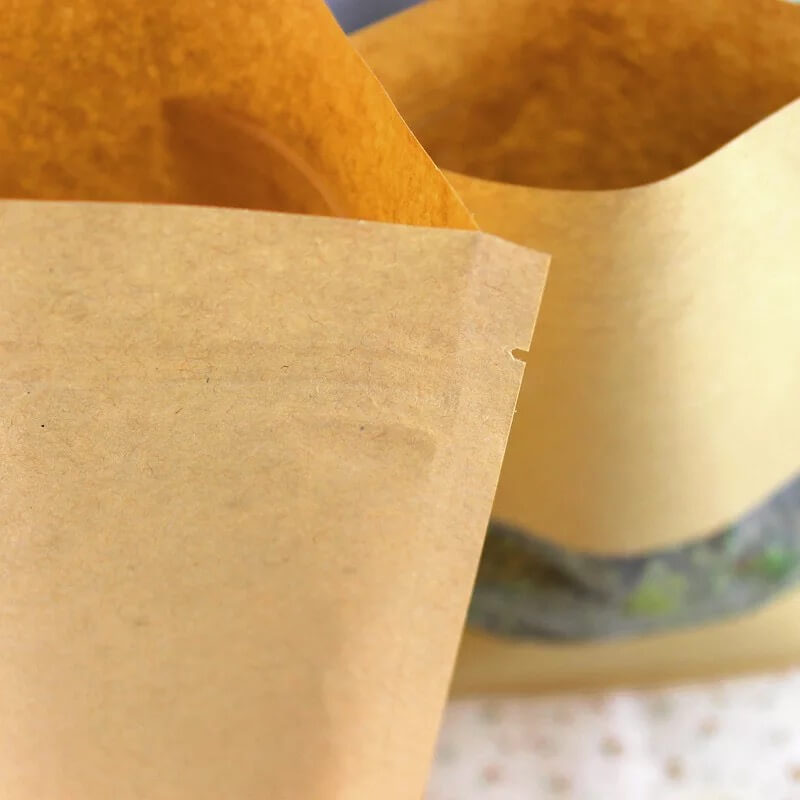 Custom 3 side sealed kraft paper packaging bags for food (4)
