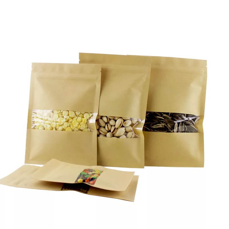 Custom 3 side sealed kraft paper packaging bags for food (6)