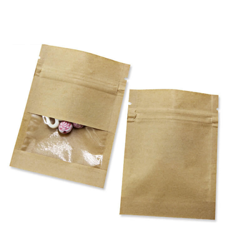 Personalized 3 side sealed Kraft paper packaging bags for chips  (3)