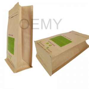 China Professional Coffee Bean Packaging Pouches With Valve Manufacturers –  New biodegradable material square bottom packaging bags for coffee bean packing. – Oemy