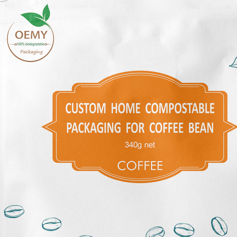 custom home compostable packaging for 340 coffee