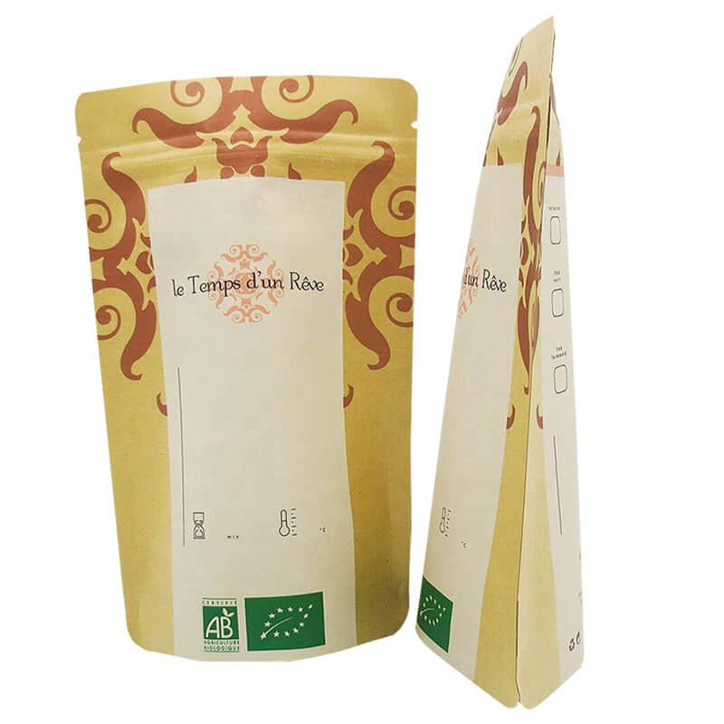 Pungi biodegradabile din hârtie artizanală pentru pachete cu nuci cu fermoar ușor (6)