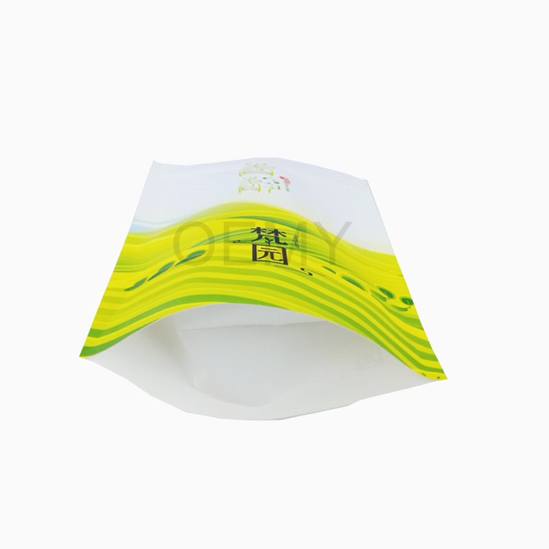 China Professional Home Compostable Packaging Bags Manufacturers –  ECO friendly material stand up packaging kraft paper bags for tea leaves packing – Oemy detail pictures
